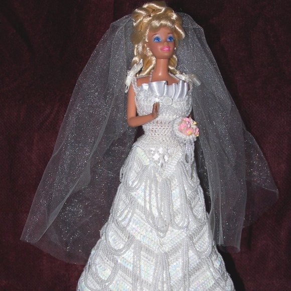 Barbie Bride Dress Wedding Gown - Picture 1 of 7